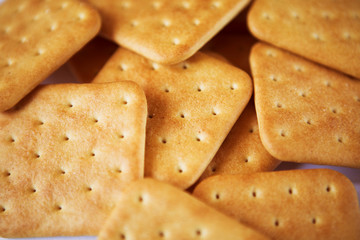 Cracker cookies on white background