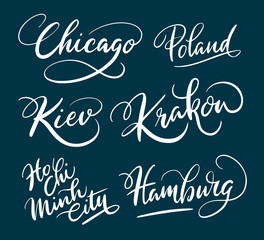Chicago and hamburg city typography. Good use for logotype, symbol, cover label, product, brand, poster title or any graphic design you want. Easy to use or change color 