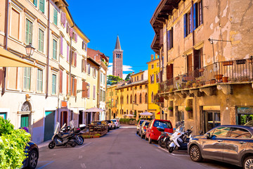 Naklejka na ściany i meble City of Verona colorful steet view