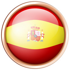 Flag of Spain on round badge