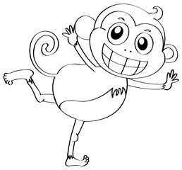 Outline animal for silly monkey