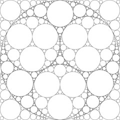 Circular Fractal. Apollonian Gasket Fractal. Abstract Vector Background.