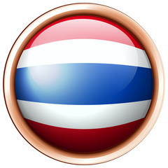 Flag of Thailand in round frame