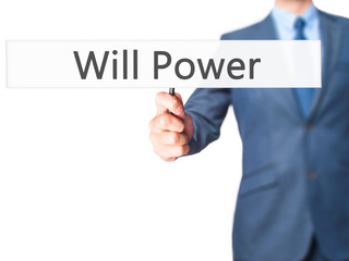 Will Power - Businessman hand holding sign