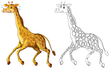 Doodle animal for giraffe running