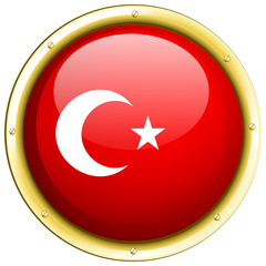Obraz premium Badge design for flag of Turkey