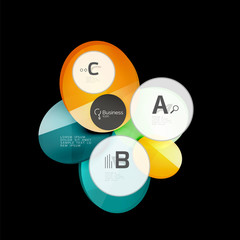 Glossy glass circle banner design template