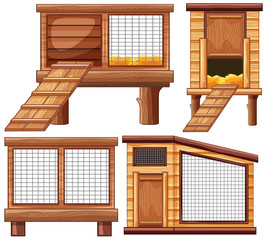 Different designs of animal coops © GraphicsRF