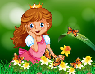 Cute princess in garden