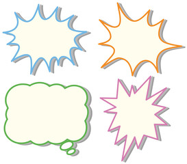 Four colorful speech bubble templates