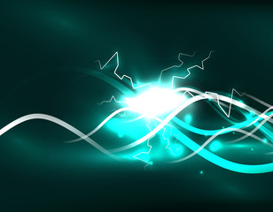 Glowing wavy lines template