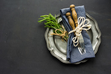 Organic food concept with rosemary