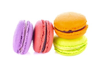 Macaroons on white background