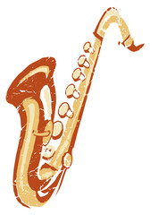 Sketch of a golden art saxophone