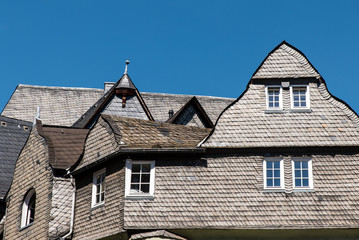 Dachgiebel Fachwerkhäuser in Limburg Lahn
