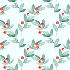 Floral seamless pattern. Watercolor leaves 1
