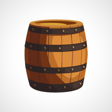 Cartoon wooden barrel