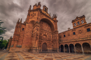 Fototapeta na wymiar Salamanca, Spain: Convento de San Esbetan, a Dominican monastery in the Plaza del Concilio de Trento, Council of Trent 