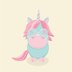 Funny cartoon unicorn. 