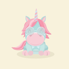 Funny cartoon unicorn. 