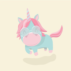 Funny cartoon unicorn. 