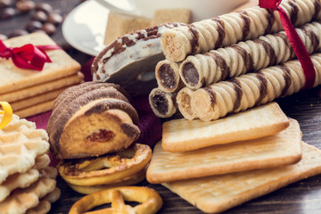 Biscuits on table