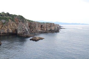 View of Sandanpeki cliff in Wakayama, Japan