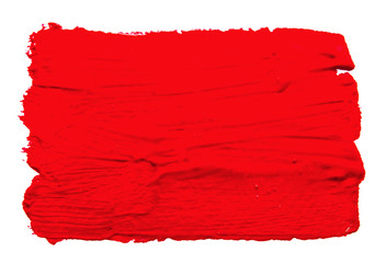 Red strokes of the paint brush isolated