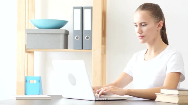 Young Creative Woman Working On Laptop