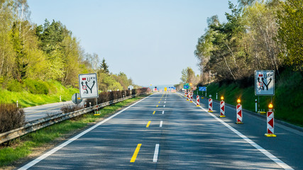 Ремонт автобана в Чехии. Дорожные работы