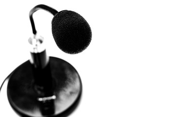 Microphone on white background.