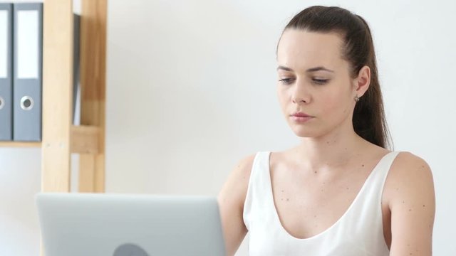 Young Creative Woman Working On Laptop