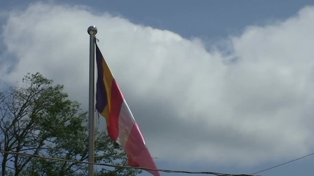 Pathein, waved Buddhist flag