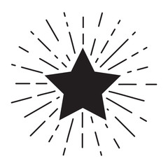 Vector grunge vintage star symbol with sunburst