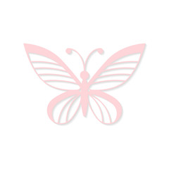 The decoration of the butterfly. The laser cutting. Vector illustration.