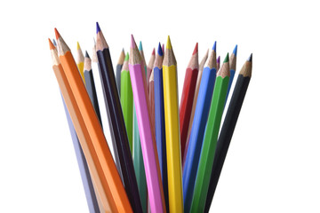 Fototapeta premium Multicolored Pencils Shot in Studio on White Background