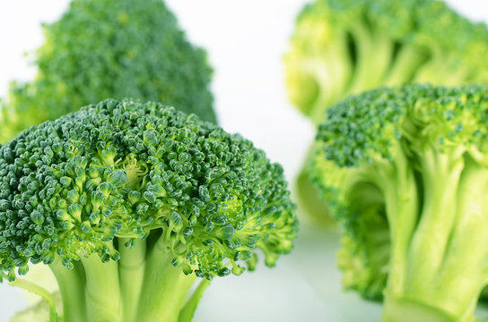 Fresh broccoli close up a background