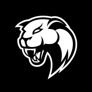 Furious panther sport vector logo concept isolated on black background. Modern professional mascot team badge design.
Premium quality wild animal t-shirt tee print illustration.
