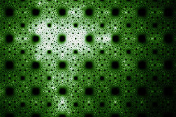 Green net. Abstract fractal design. Isolated on black background.