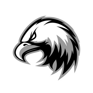 Furious eagle head sport vector logo concept isolated on white background. Modern angry predator professional team badge design.
Premium quality wild bird mascot t-shirt tee print illustration.