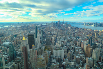 Fototapeta na wymiar lower manhattan view from empire state building, NYC, USA