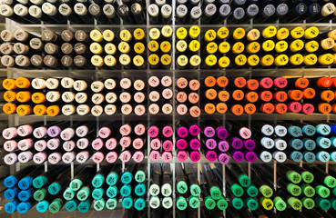 Colorful sample paint pots