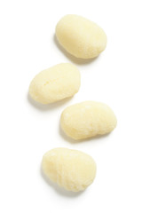 Fototapeta na wymiar Gnocchi (Potato Dumplings) Pasta on White Background