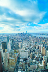 lower manhattan view from empire state building, NYC, USA