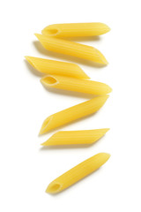 Penne Pasta on White Background