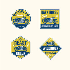 Vintage Retro Classic Old Motorcycle Logo Badge Label