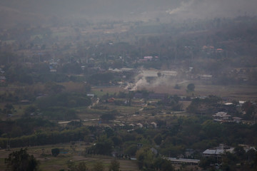 Sunset above Pai buddha temple