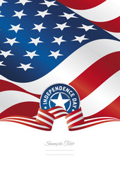 Independence Day USA flag ribbon background