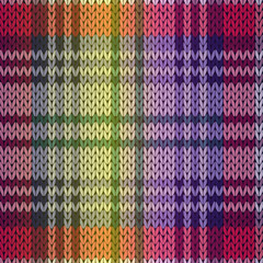 Knitting seamless pattern mainly in purple and violet hues