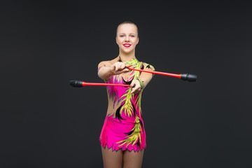 Beautiful teenage gymnast girl